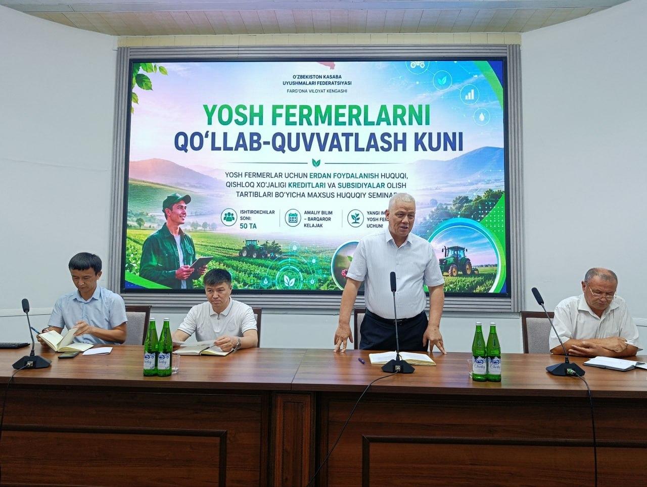 Farg‘ona viloyatida yosh fermerlarni qo‘llab-quvvatlashga bag‘ishlangan huquqiy seminar o‘tkazildi